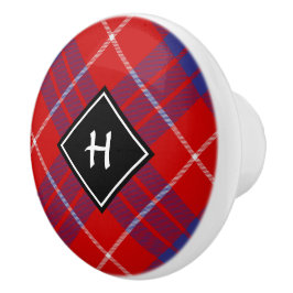 Klan Hamilton Red Tartan Ceramic Knob Knopp