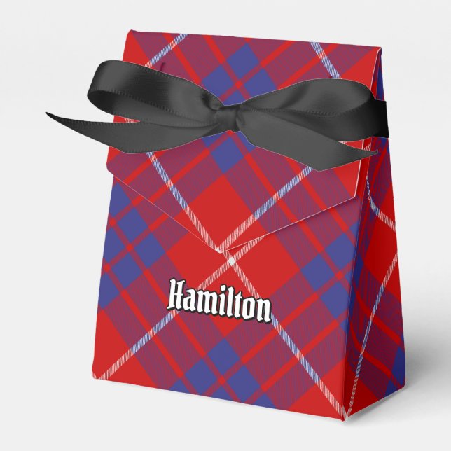 Klan Hamilton Red Tartan Favor Box Presentaskar (Framsidan Sidan)