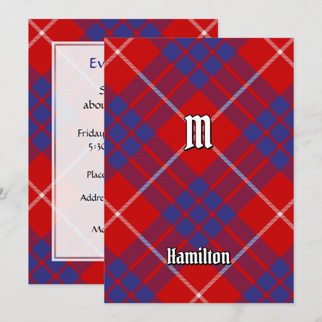 Klan Hamilton Red Tartan-inbjudan Inbjudningar (Fram/baksida)