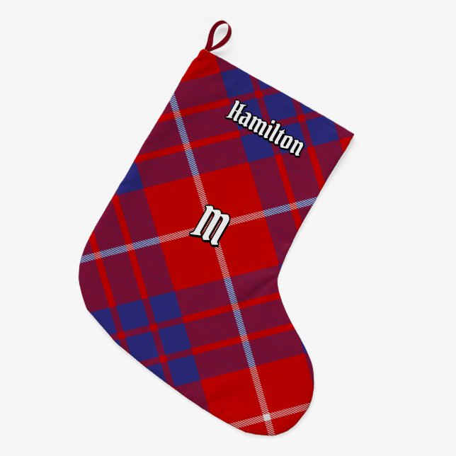 Klan Hamilton Red Tartan-julklapp Stor Julstrumpa (Framsidan (Hängande))