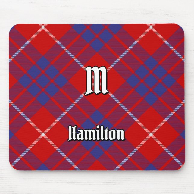 Klan Hamilton Red Tartan Mouse Pad Musmatta (Framsidan)