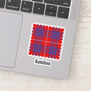 Klan Hamilton Red Tartan Sticker Klistermärken