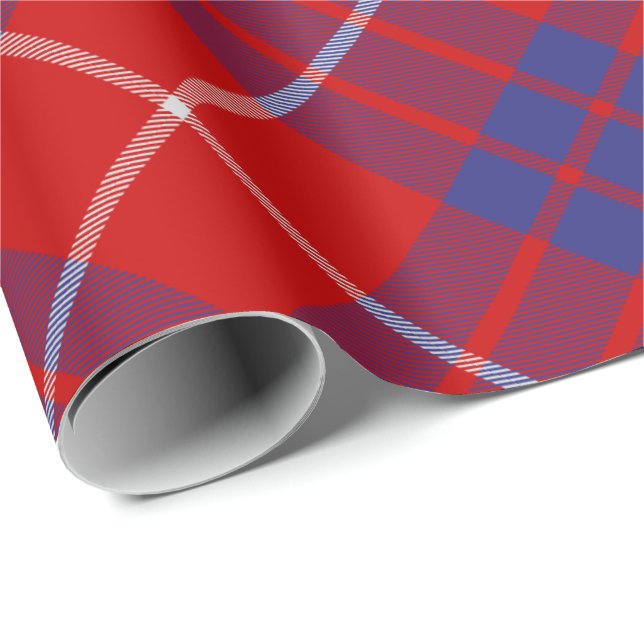 Klan Hamilton Red Tartan Wrapping Papper Presentpapper (Rullad Hörn)