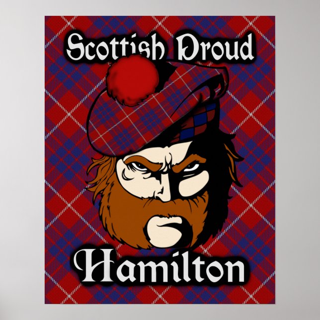 Klan Hamilton Scottish Tartan Poster (Framsidan)