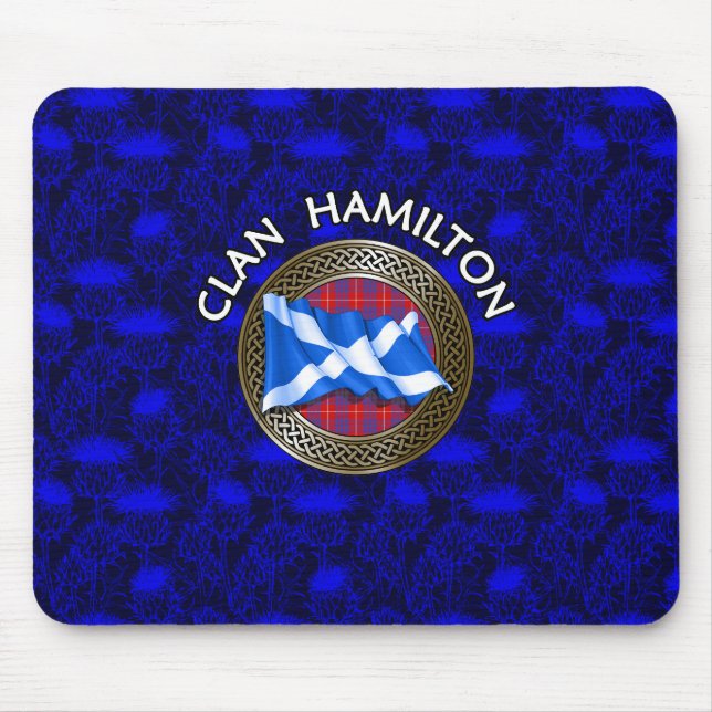 Klan Hamilton Tartan Knot & Flagga Musmatta (Framsidan)