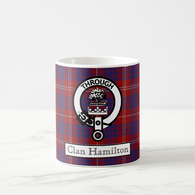 Klan Hamilton Vapensköld och Tartan II Kaffe Mugg (Center)