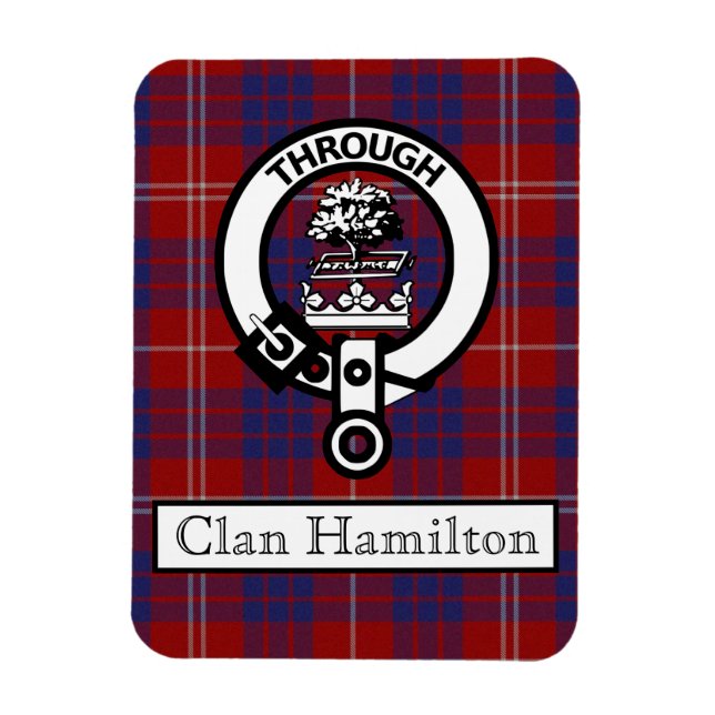 Klan Hamilton Vapensköld och Tartan II Magnet (Vertikal)