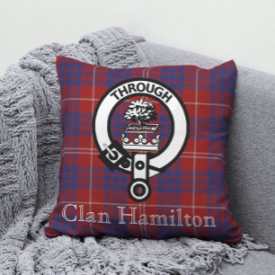 Klan Hamilton Vapensköld och Tartan Kudde