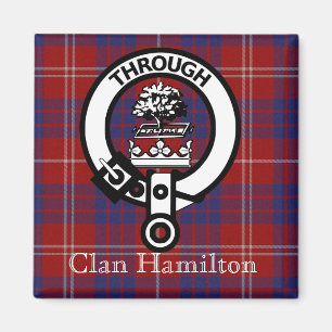 Klan Hamilton Vapensköld och Tartan Magnet