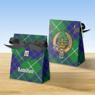 Klan Hamilton Vapensköld över jakt på Tartan Favor Presentaskar