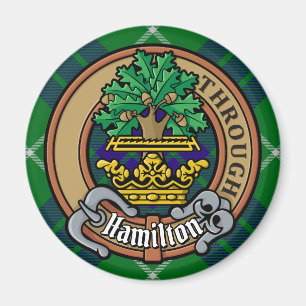 Klan Hamilton Vapensköld över jakt på Tartan Magnet