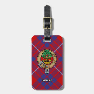 Klan Hamilton Vapensköld över Red Tartan Bagagebricka