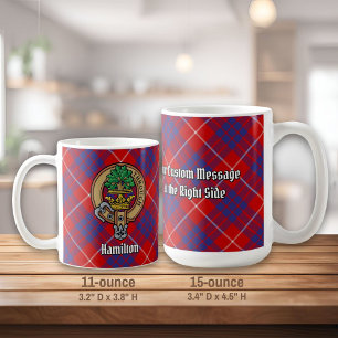 Klan Hamilton Vapensköld över Red Tartan Kaffemugg