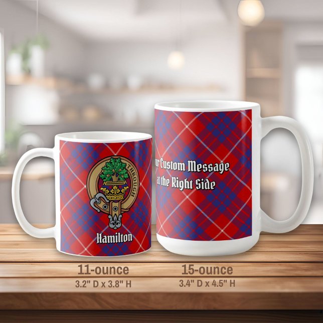 Klan Hamilton Vapensköld över Red Tartan Kaffemugg (Skapare uppladdad)