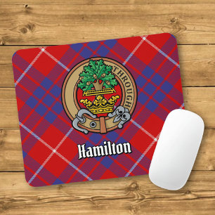 Klan Hamilton Vapensköld över Red Tartan Musmatta