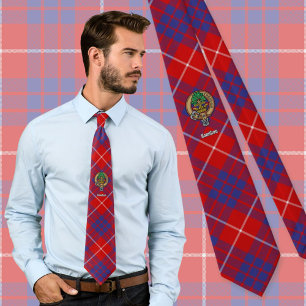 Klan Hamilton Vapensköld över Red Tartan Slips