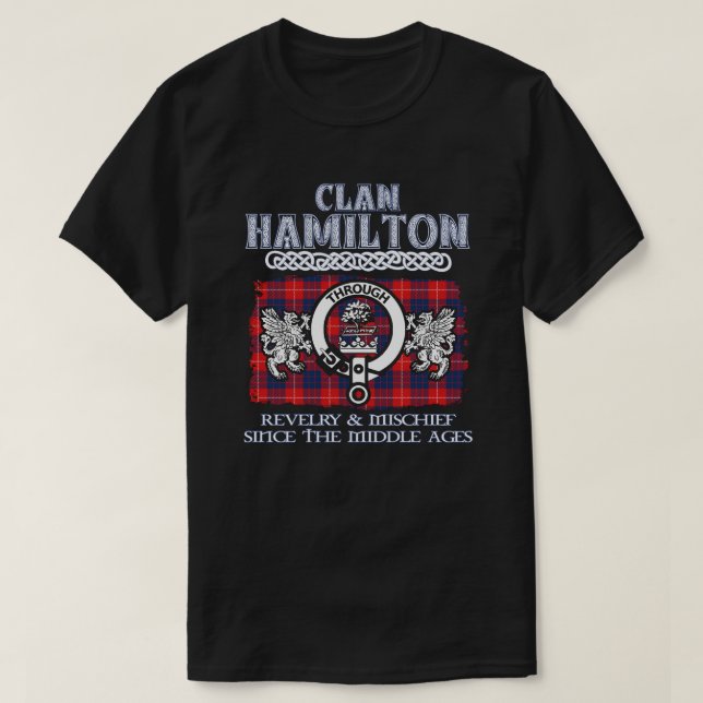 Klan Hamilton vapensköld Scottish klans Scottish S T Shirt (Design framsida)