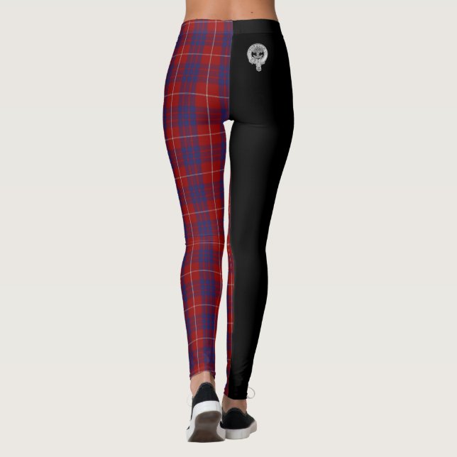 Klan Hamilton Vapensköld & Tartan / Black Leggings (Baksida)