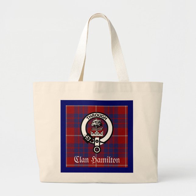 Klan Hamilton Vapensköld & Tartan Jumbo Tygkasse (Framsidan)
