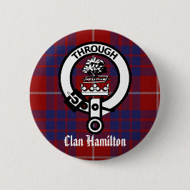 Klan Hamilton Vapensköld & Tartan Knapp