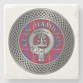 Klan Hamilton Vapensköld & Tartan Knot Stone Under Stenunderlägg