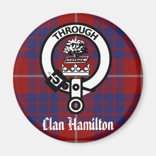 Klan Hamilton Vapensköld & Tartan Magnet