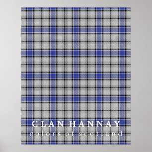 Klan Hannay Färg från Scotland Tartan Poster