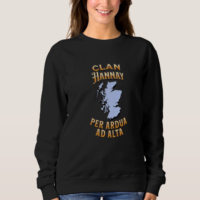 Klan Hannay Scottish Motto Vapensköld T Shirt (Framsida)