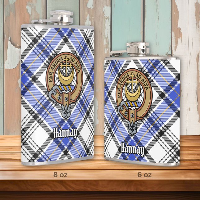 Klan Hannay Vapensköld över Tartan Fickplunta (Skapare uppladdad)