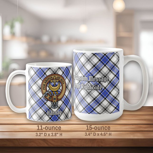 Klan Hannay Vapensköld över Tartan Kaffemugg (Skapare uppladdad)
