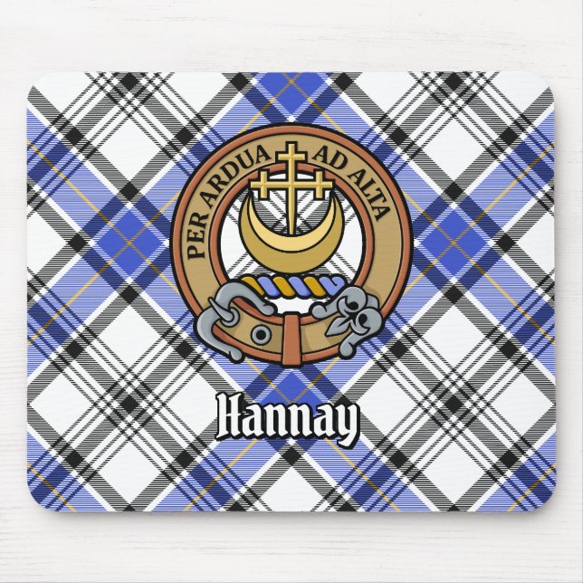 Klan Hannay Vapensköld över Tartan Musmatta (Framsidan)
