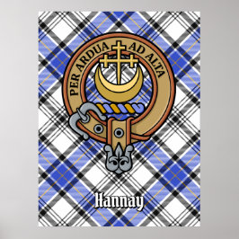 Klan Hannay Vapensköld över Tartan Poster