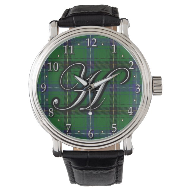 Klan Henderson Brev H Monogram Tartan Armbandsur (Framsida)