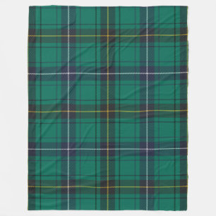 Klan Henderson P Grönt Black Tartan Check Fleecefilt