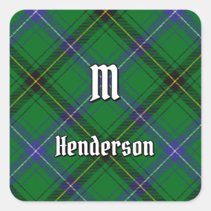 Klan Henderson Tartan Fyrkantigt Klistermärke