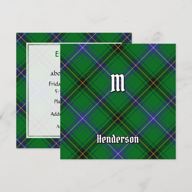 Klan Henderson Tartan Inbjudningar (Fram/baksida)