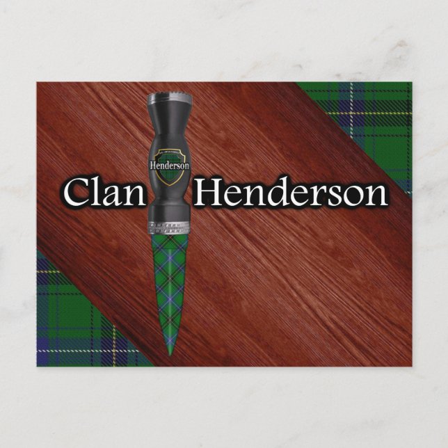 Klan Henderson Tartan Sgian Dubh Blade Vykort (Framsida)