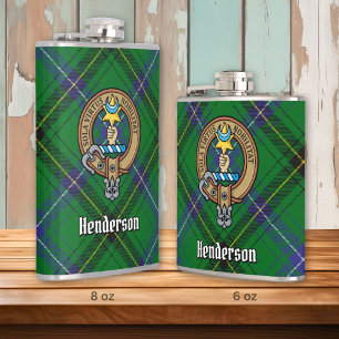 Klan Henderson Vapensköld över Tartan Fickplunta