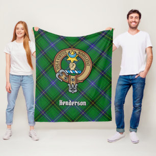 Klan Henderson Vapensköld över Tartan Fleecefilt