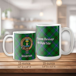 Klan Henderson Vapensköld över Tartan Kaffemugg