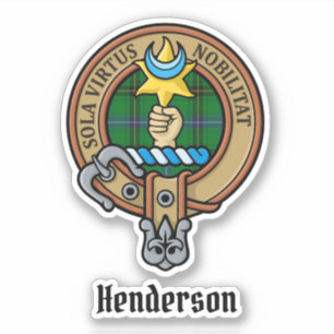 Klan Henderson Vapensköld över Tartan Klistermärken