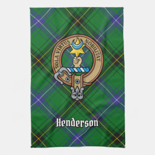 Klan Henderson Vapensköld över Tartan Kökshandduk