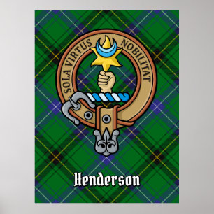 Klan Henderson Vapensköld över Tartan Poster