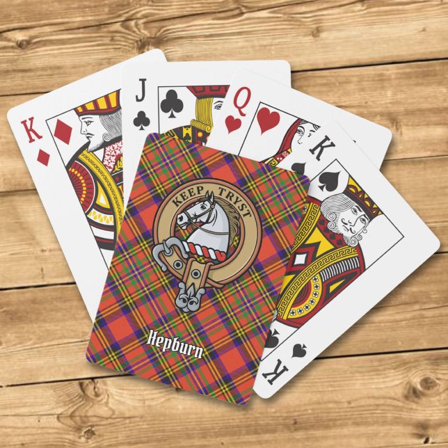 Klan Hepburn Vapensköld över Tartan Casinokort (Skapare uppladdad)
