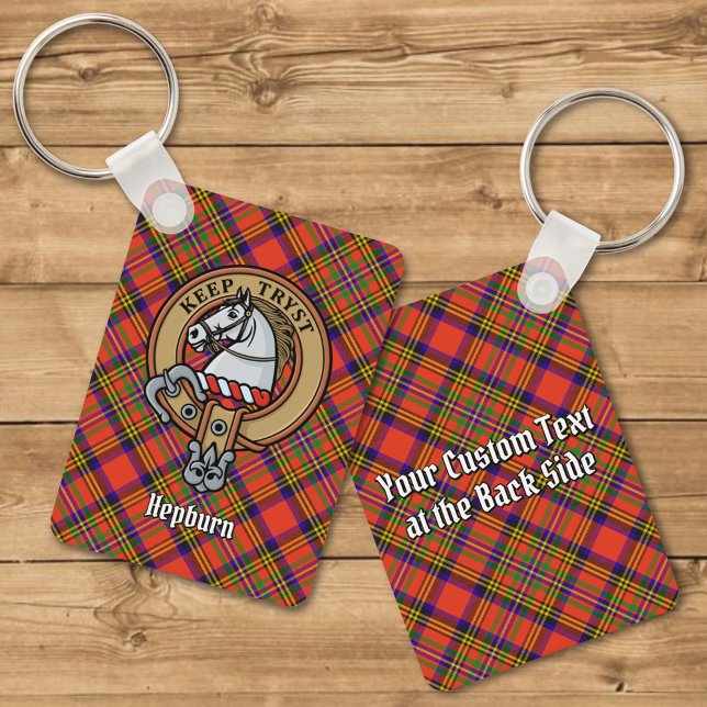 Klan Hepburn Vapensköld över Tartan Nyckelring (Skapare uppladdad)