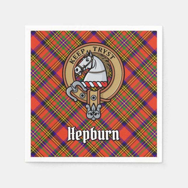 Klan Hepburn Vapensköld över Tartan Pappersservett (Framsidan)