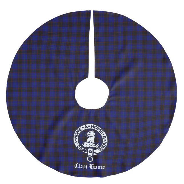 Klan Home Vapensköld Badge och Tartan Julgransmatta Borstad Polyester (Framsidan)