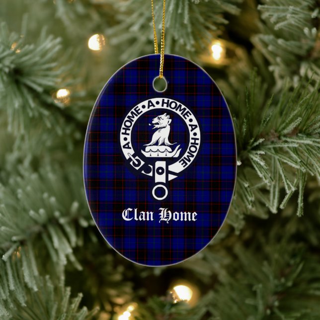 Klan Home Vapensköld Badge och Tartan Julgransprydnad Keramik (Träd)