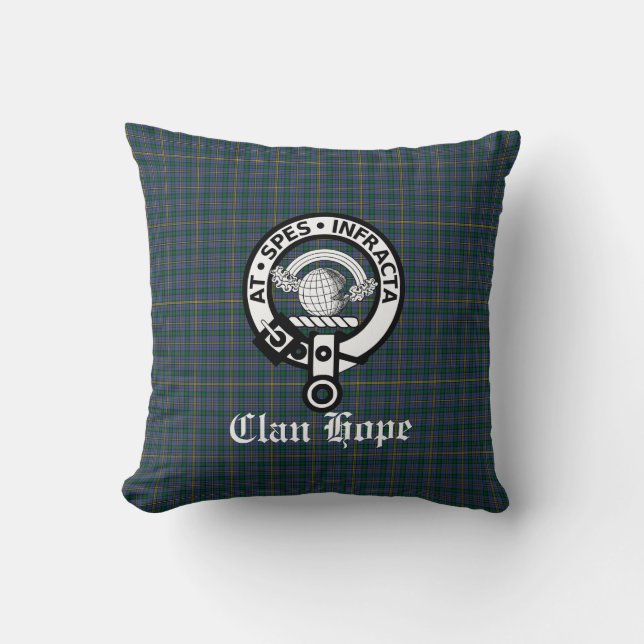 Klan Hope Vapensköld Badge & Tartan Kudde (Framsida)