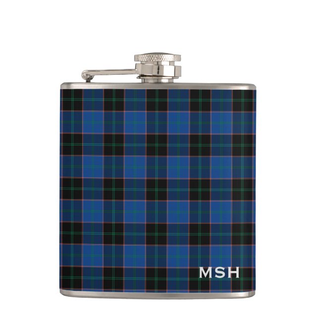 Klan Hume Tartan Blue - Black Play Monogram Fickplunta (Framsidan)